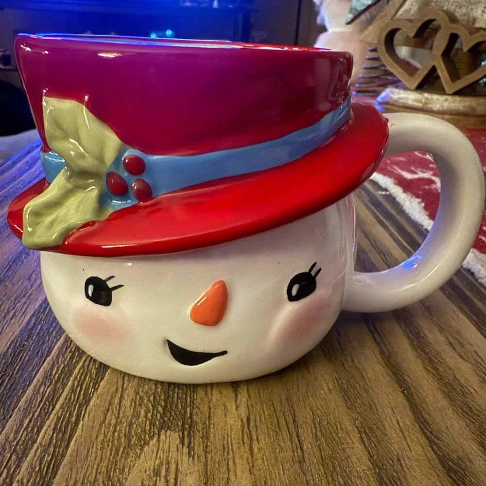 Sur La Table Snowman Mug with Red Hat